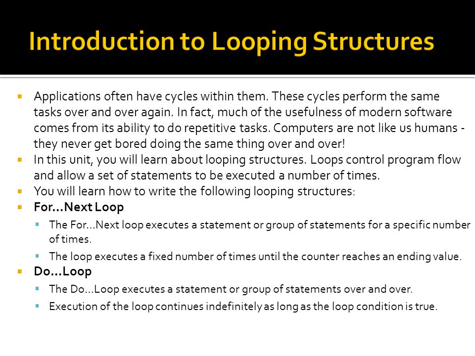 Structure of for loop deals